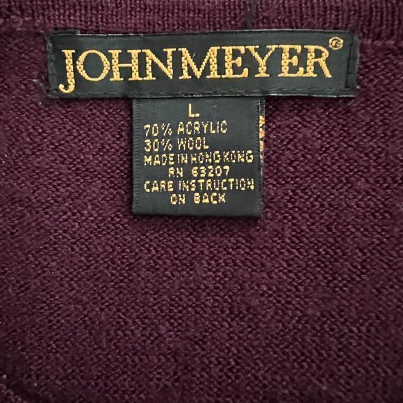 John Meyer Women's Wine Crew Neck Wool Blend Sweater Sz. L - Picture 9 of 10